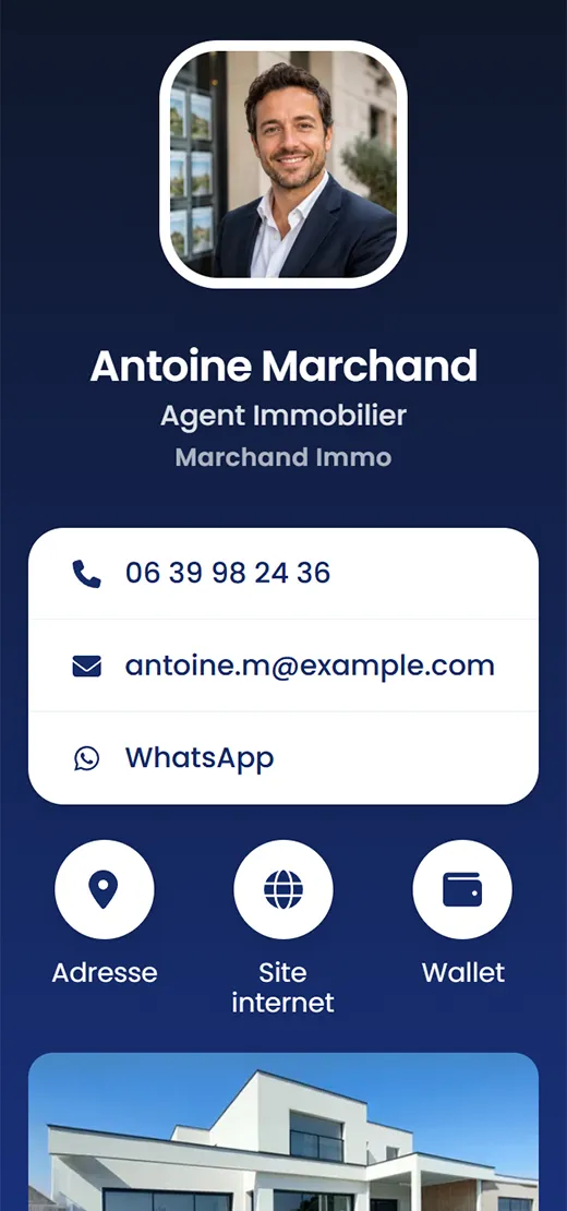 Carte de visite virtuelle d'Antoine Marchand, agent immobilier